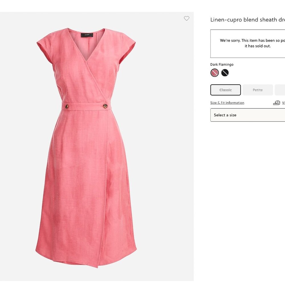 J. Crew Pink Linen Blend Dress Size 6